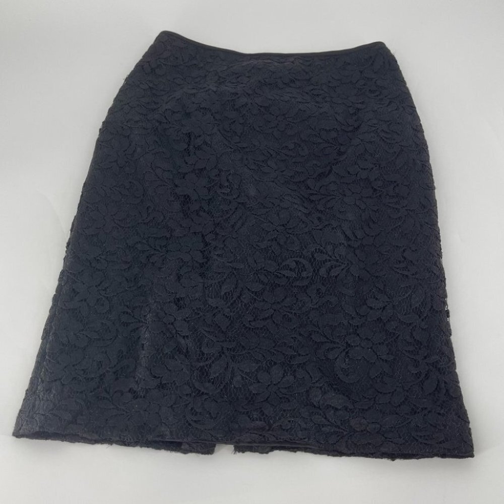 Adrianna Papell Black Lace Pencil Skirt